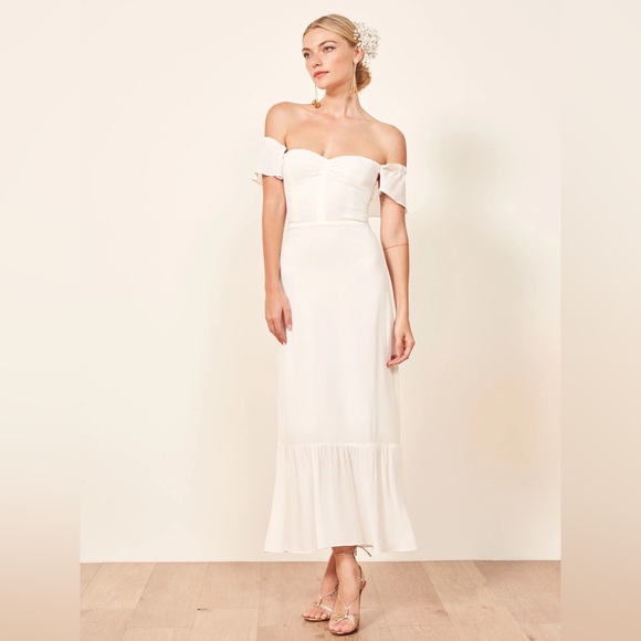 Reformation Butterfly Dress in Ivory - Picture 9 of 10